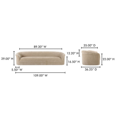product image for Thora Sofa Moes Home Collection Mhc Oa 1040 34 17 26