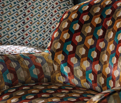product image for Viviana Favo Terracotta/Gold/Petrol Fabric 80