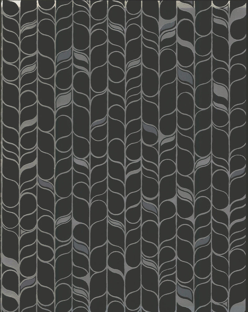 media image for Perfect Petals Wallpaper in Black/Silver by Candice Olson for York Wallcoverings 241