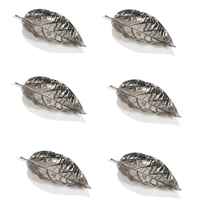 product image of Osage Orange Leaf Antique Pewter Tray, Set of 6 525