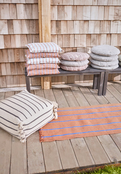 product image for outdoor kyoto cushion round black white 4 79