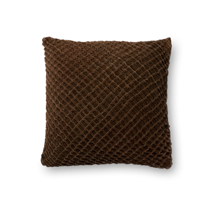 Brown Velvet Pillow by Loloi