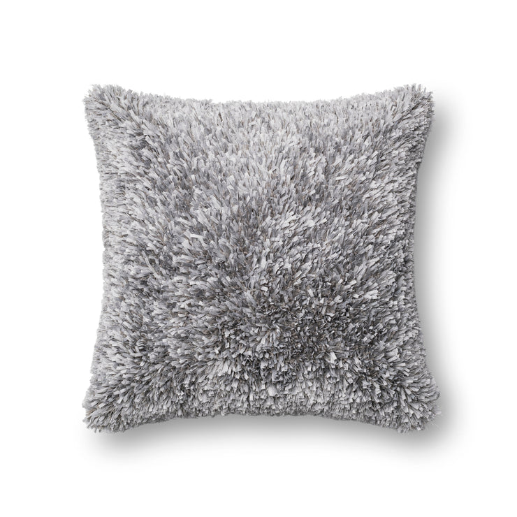 Grey Ribbon Shag Pillow by Loloi