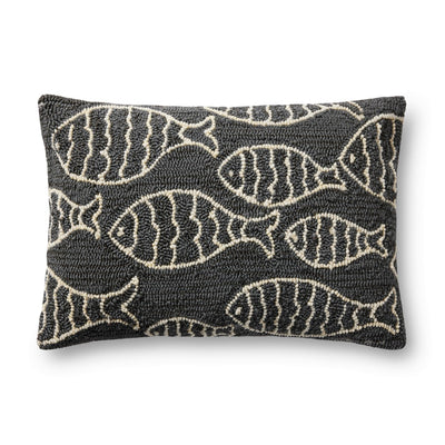product image for Hooked Grey Pillow Cover - Open Box 1 90
