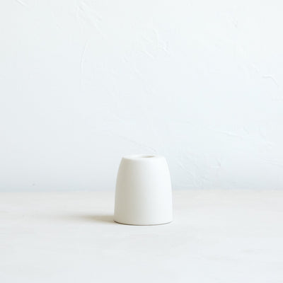 product image for petite ceramic taper holder in matte white 9 92