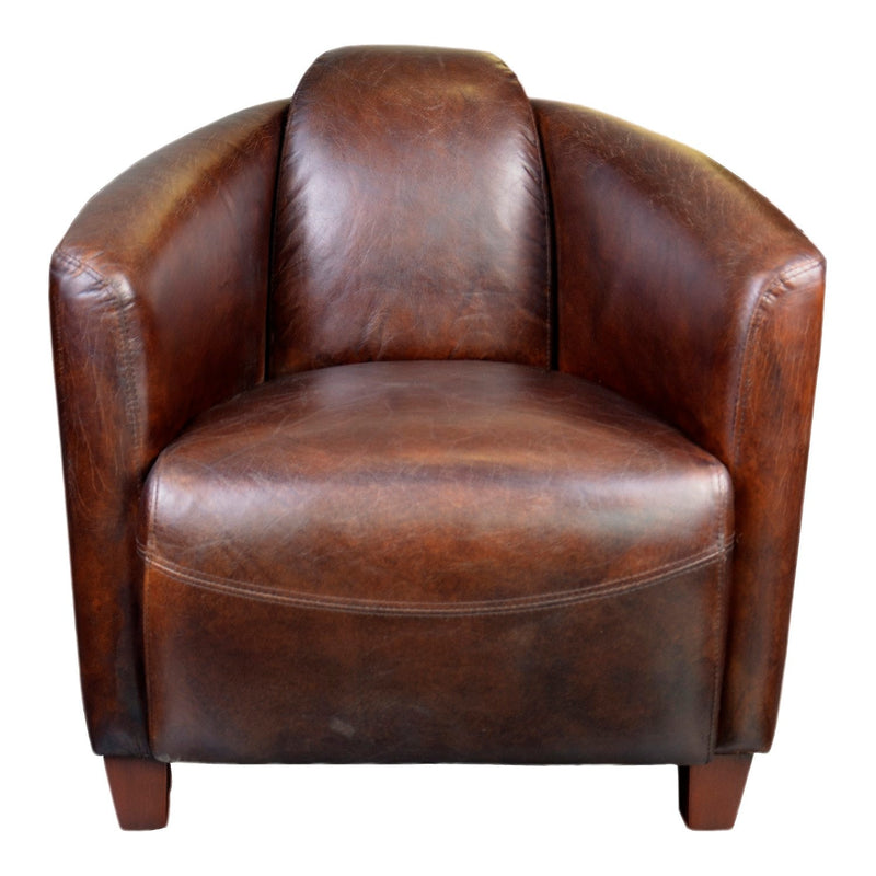 media image for Salzburg Club Chair Cappuccino Brown Leather 2 284