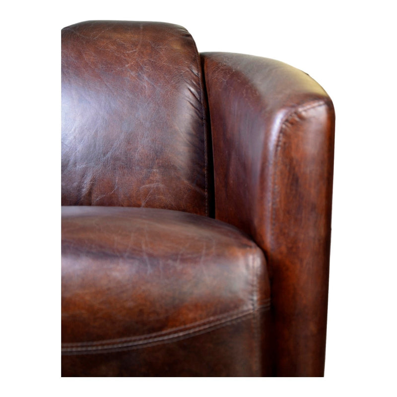 media image for Salzburg Club Chair Cappuccino Brown Leather 4 285