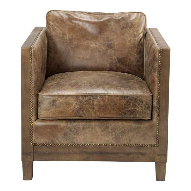 media image for Darlington Club Chair Grazed Brown Leather 1 260