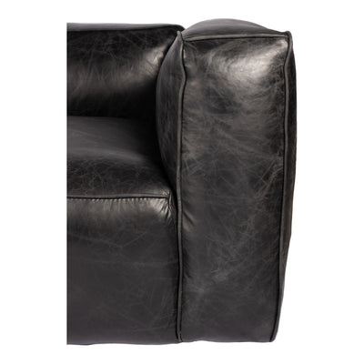 product image for Kirby Sofa Darkstar Black Leather 6 98