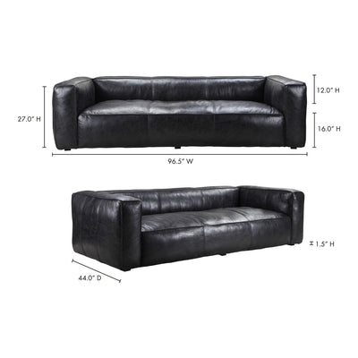 product image for Kirby Sofa Darkstar Black Leather 13 37