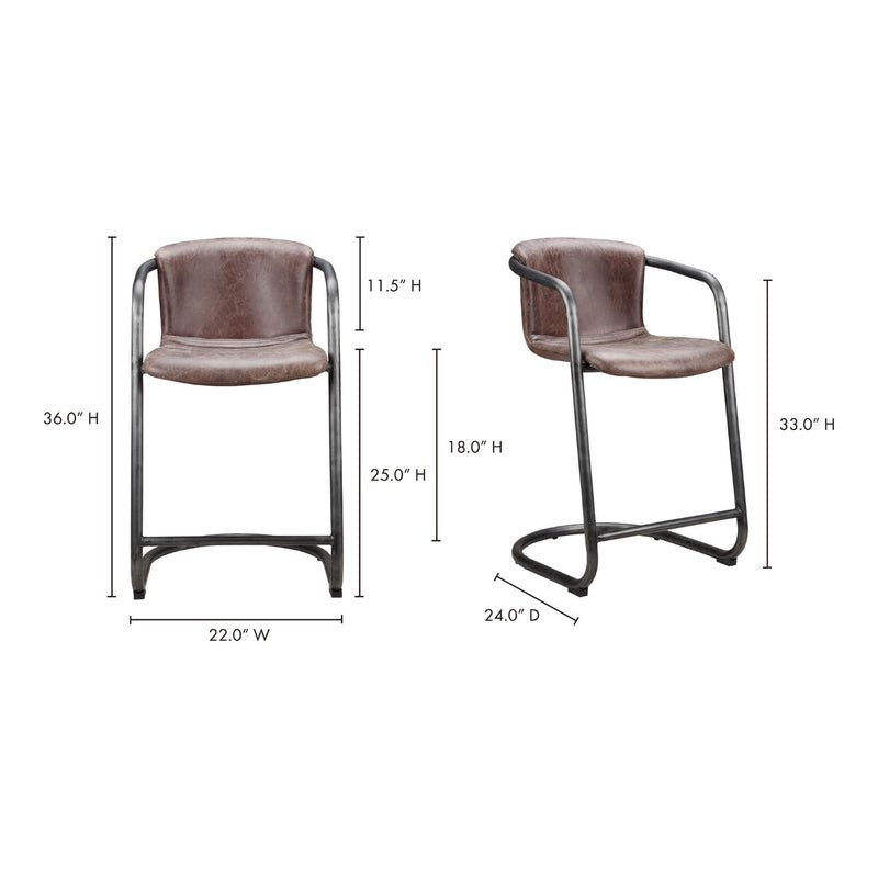 media image for freeman counter stools in brown set of 2 2 20