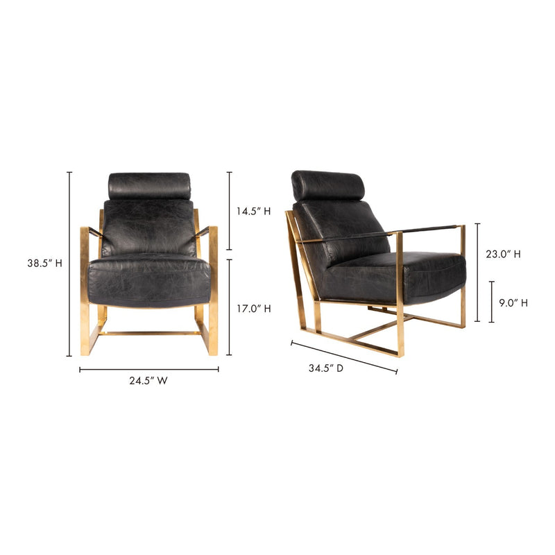 media image for Paradiso Chair Onyx Black Leather 15 258