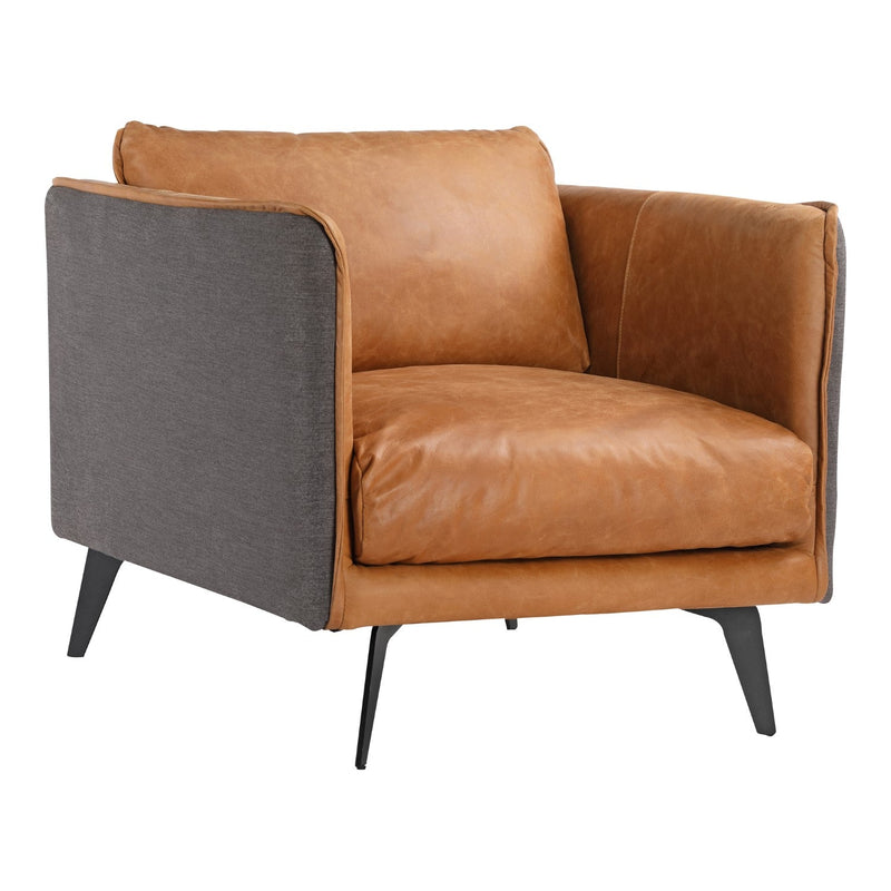 media image for Messina Leather Arm Chair Cigare Tan Leather 2 229