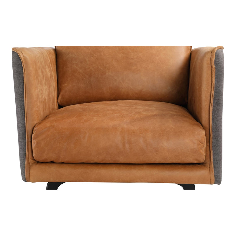 media image for Messina Leather Arm Chair Cigare Tan Leather 6 286