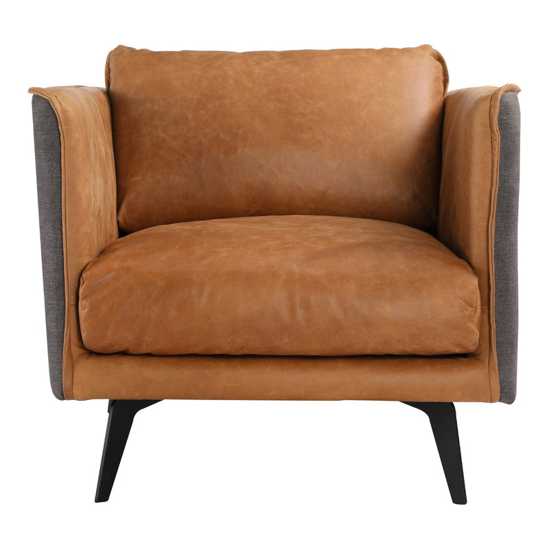media image for Messina Leather Arm Chair Cigare Tan Leather 1 252