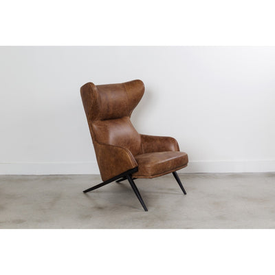 product image for Amos Leather Accent Chair Open Road Brown Leather 7 58