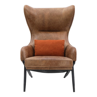 product image for Amos Leather Accent Chair Open Road Brown Leather 1 3