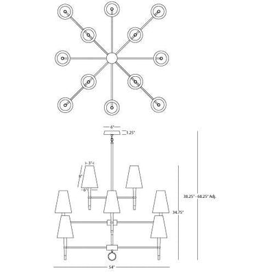 product image for Ventana 3-Tier Chandelier by Jonathan Adler for Robert Abbey 78
