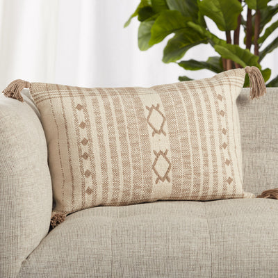 product image for Razili Tribal Pillow in Taupe & Cream 32