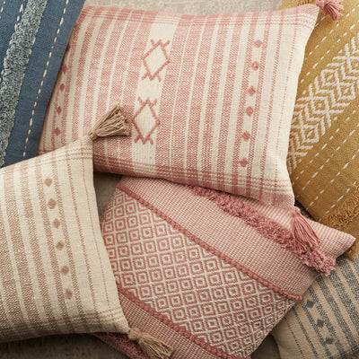 product image for Imena Trellis Pillow in Pink & Cream 14