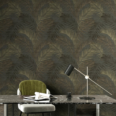 product image for Synergy Felce Tonale Wallpaper in Black 36
