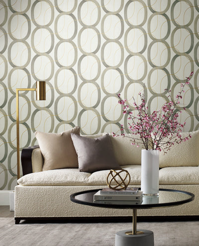 product image for Interlock Light Taupe Peel & Stick Wallpaper by Candice Olson 47