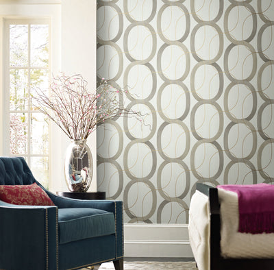 product image for Interlock Light Taupe Peel & Stick Wallpaper by Candice Olson 72