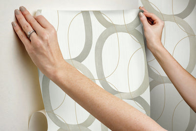 product image for Interlock Light Taupe Peel & Stick Wallpaper by Candice Olson 41