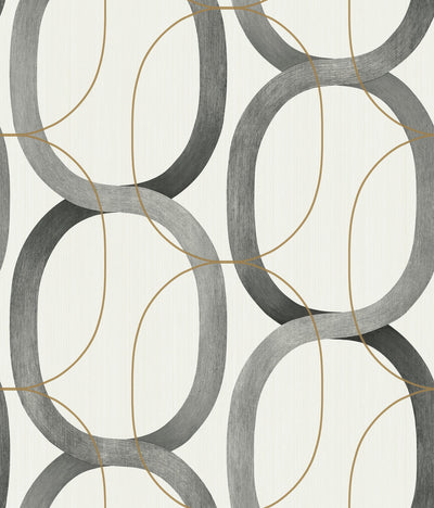 product image of Interlock Black/Gold Peel & Stick Wallpaper by Candice Olson 530