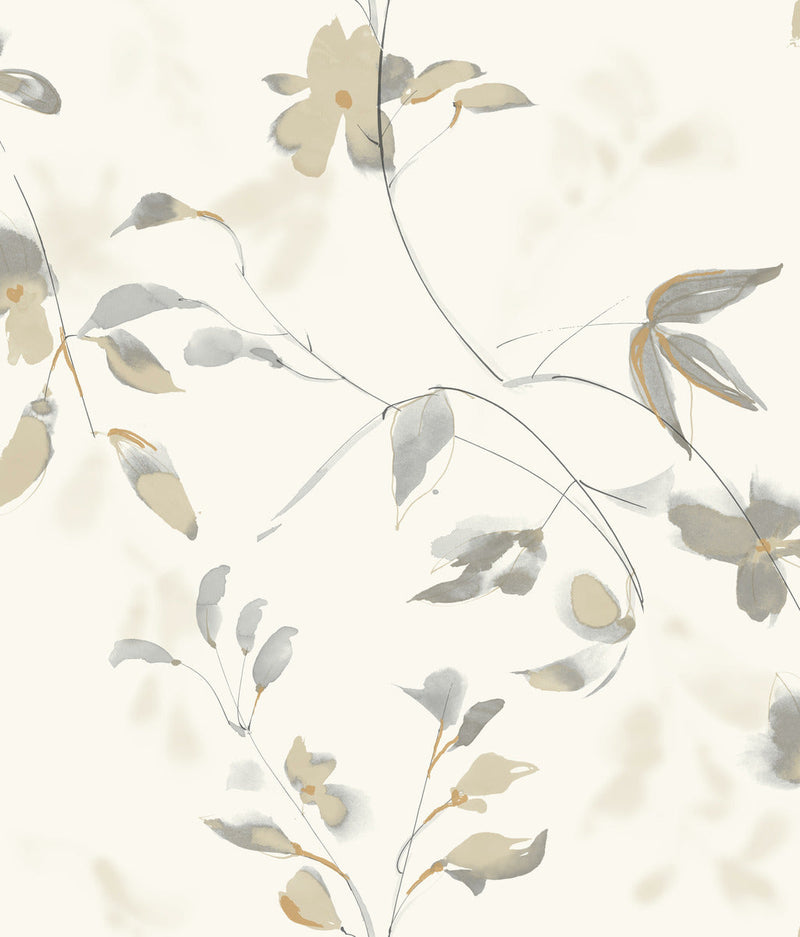 media image for Linden Flower Soft Neutral Peel & Stick Wallpaper by Candice Olson 238