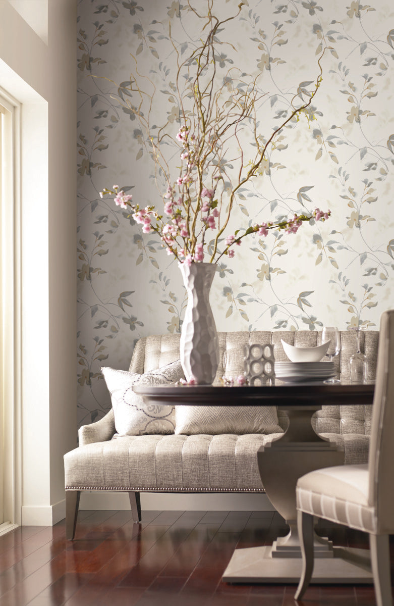 media image for Linden Flower Soft Neutral Peel & Stick Wallpaper by Candice Olson 223