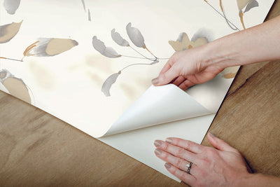 product image for Linden Flower Soft Neutral Peel & Stick Wallpaper by Candice Olson 9