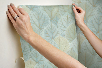 product image for Leaf Concerto Turquoise Peel & Stick Wallpaper by Candice Olson 3