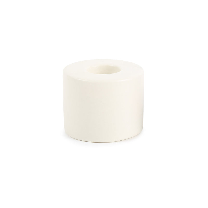 media image for petite ceramic taper holder in matte white 2 255