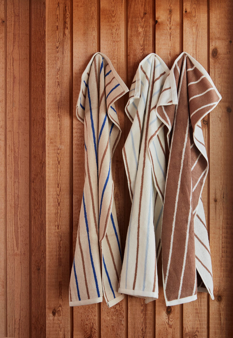 media image for raita towel medium caramel optic blue 3 285