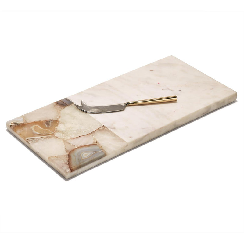 media image for Agate And Marble Serving Tray With Cheese Knife 1 242