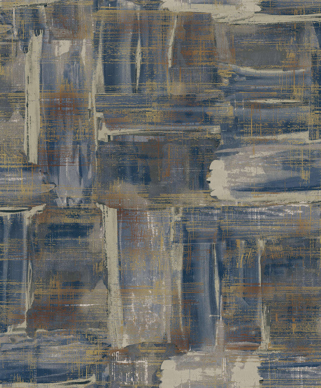 media image for Sample Abstract Wallpaper in Gold/Blue 276