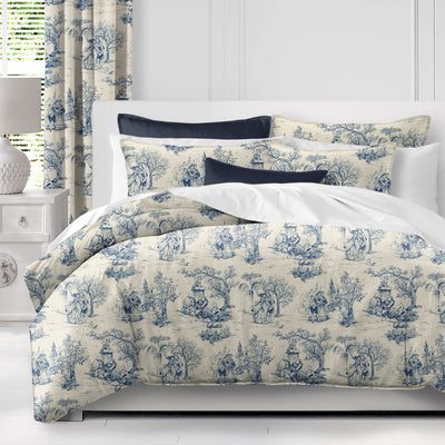product image for archamps toile blue bedding by 6ix tailors arc clg blu cmf fd 3pc 14 30
