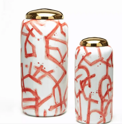 product image for corals covered jars with gold metallic lid in various sizes 4 81