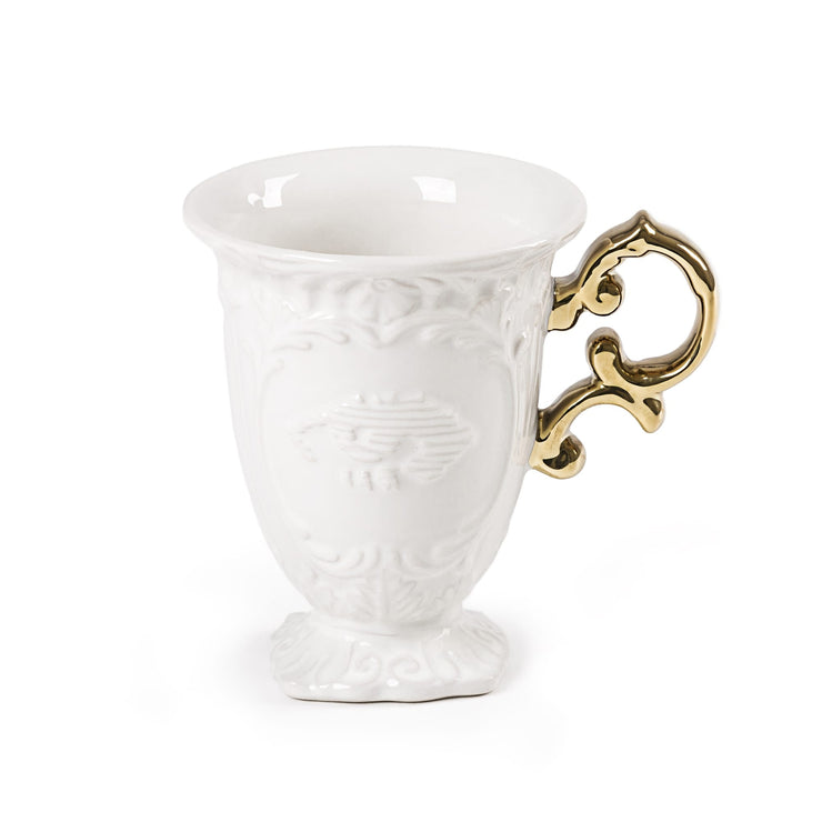 I-Mug Porcelain Mug w/ Gold Handle design by Seletti