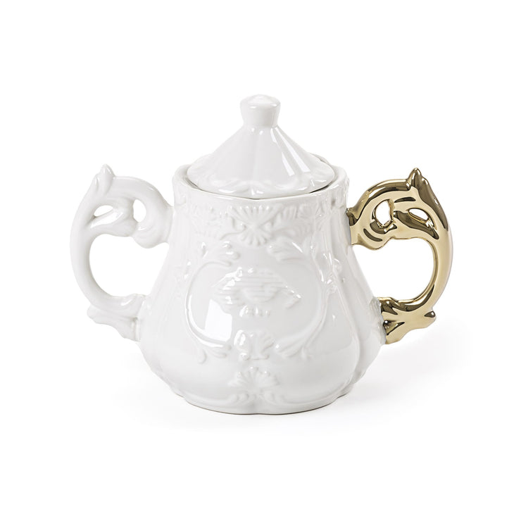 Porcelain I-Sugar Bowl w/ Gold Handle design by Seletti