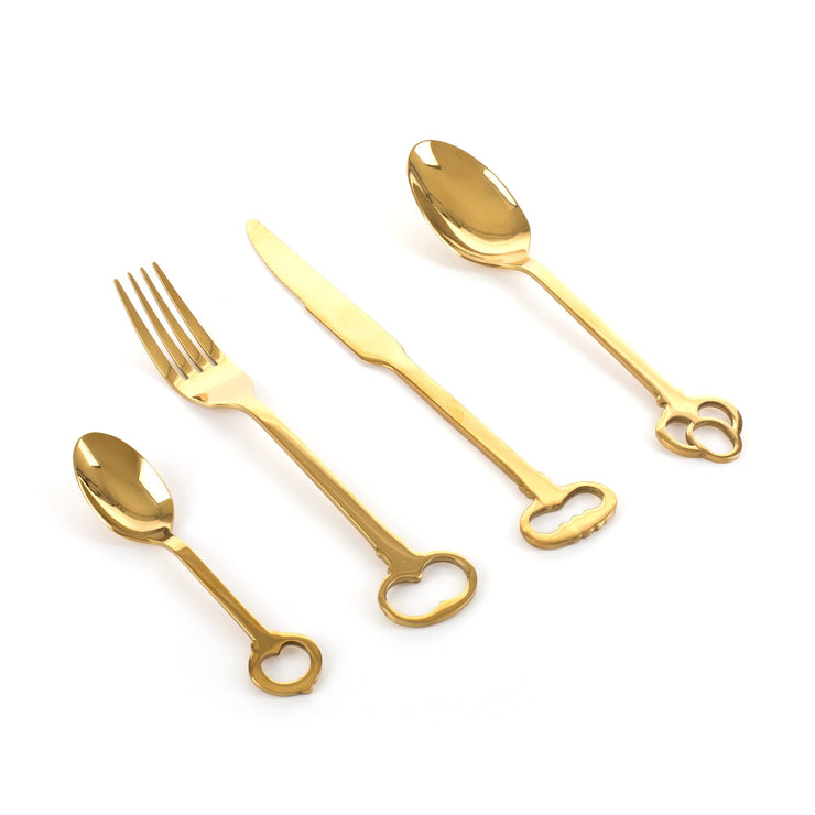 Keytlery Set of 24 Gold Cutlery design by Seletti