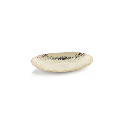 product image for Shiny Rippled Oval Gold Tray in Various Sizes 30