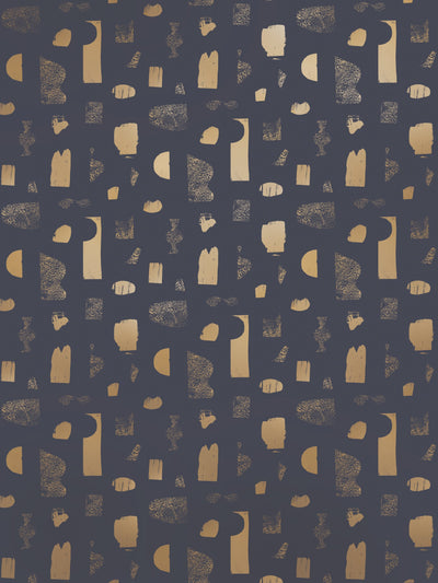 product image for Silhouettes Wallpaper in Gold and Charcoal by Thatcher Studio 25