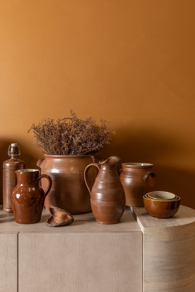 media image for Vintage Brown Glaze Bowls 4 255