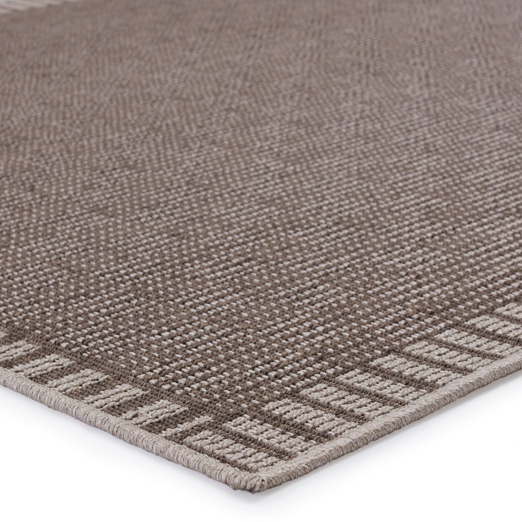 Iti Indoor/Outdoor Border Taupe & Grey Rug by Jaipur Living