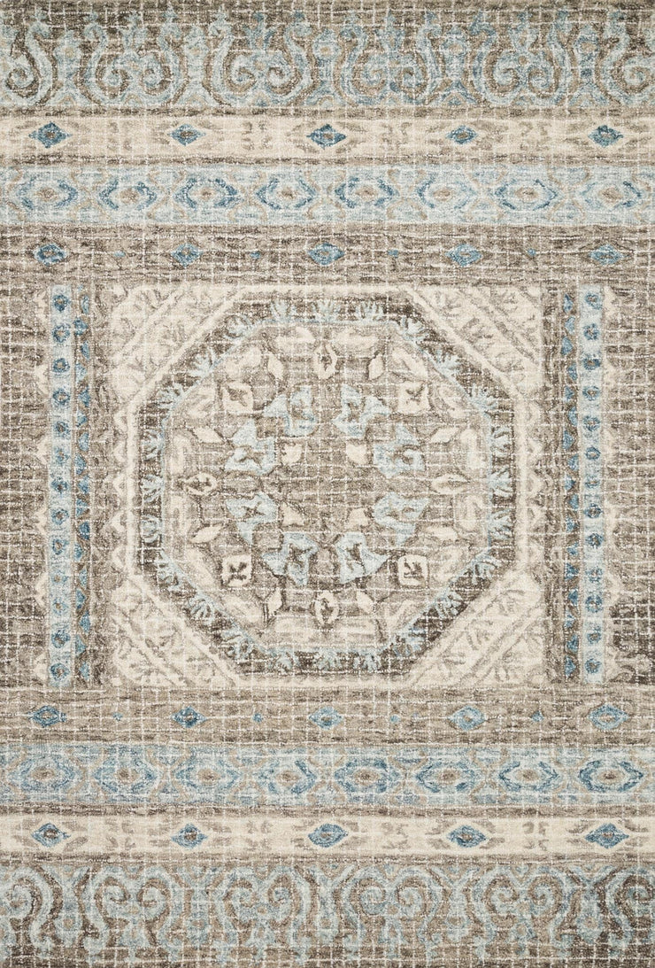 Tatum Rug in Stone and Blue by Loloi