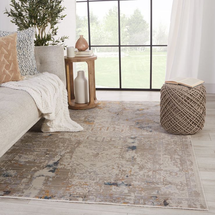 Hammon Abstract Rug in Gray & Gold by Jaipur Living