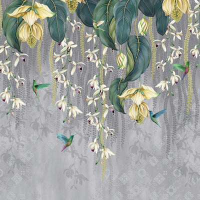 product image for Trailing Orchid Wall Mural in Grey and Lemon from the Folium Collection by Osborne & Little 77