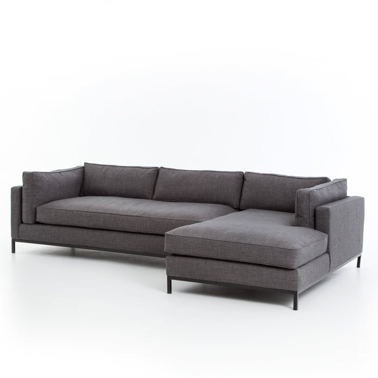 Grammercy 2 Pc Chaise Sectional In Bennett Charcoal